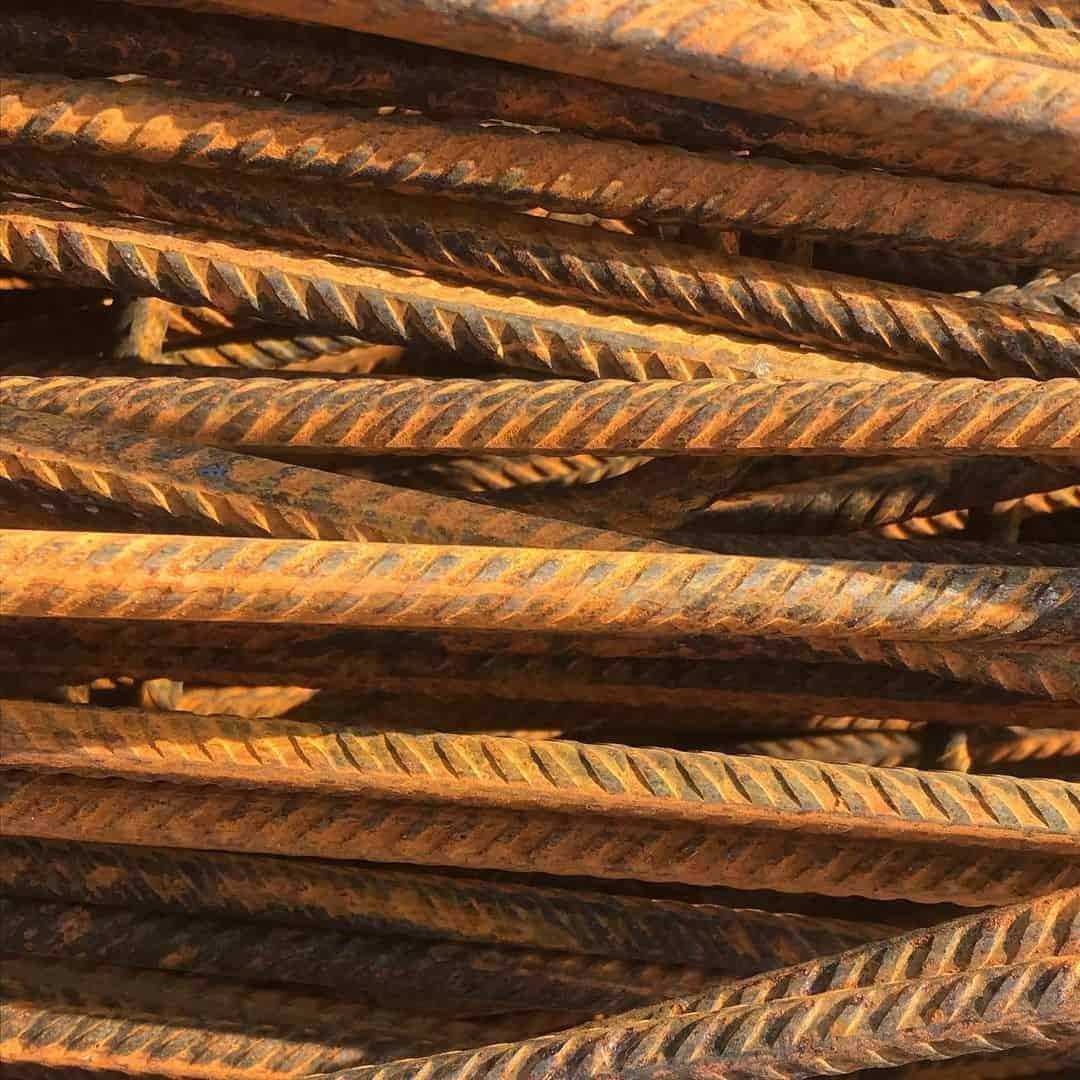 Metal rods in rust